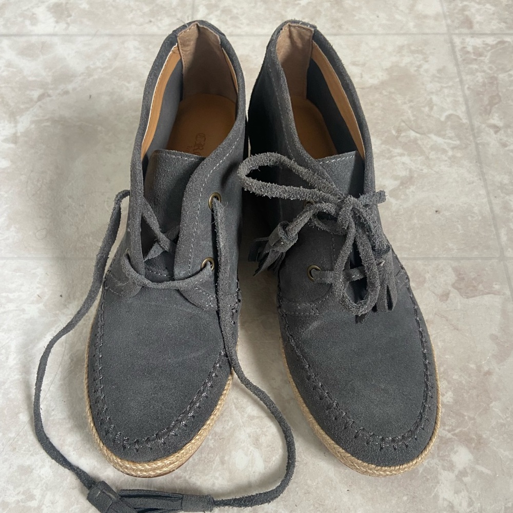 Wedge leather wedge shoe